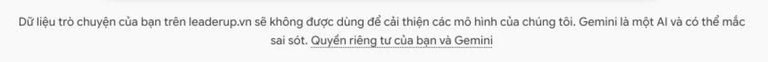 Dòng thông báo của Gemini: dữ liệu trò chuyện trên tên miền công ty sẽ không được dùng để cải thiện các mô hình