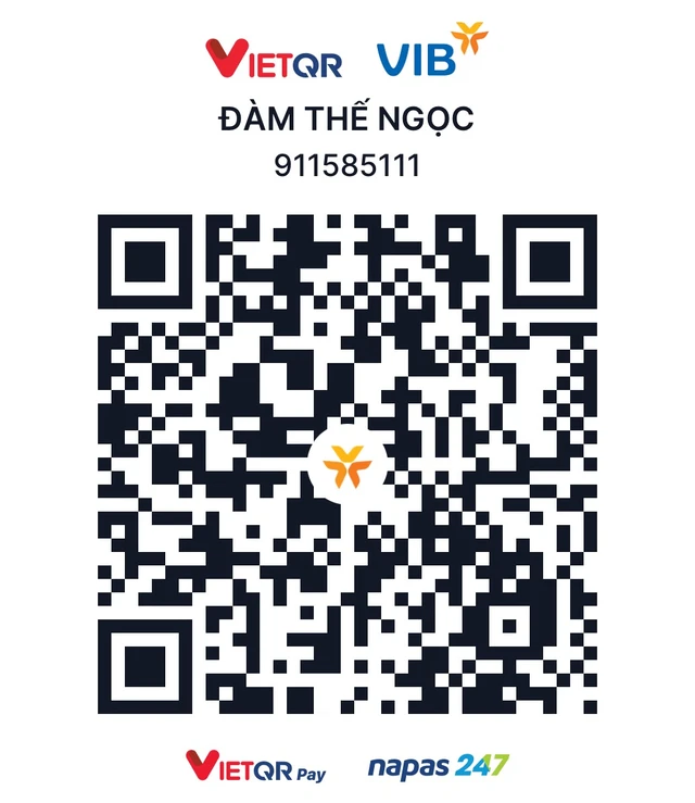 Mã QR VIB của Đàm Thế Ngọc, số tài khoản 911585111